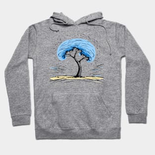 Solitude - Lone Blue Tree Hoodie